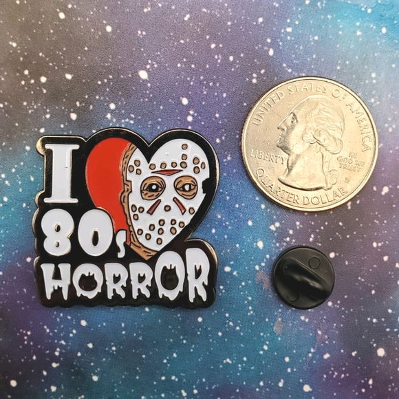 I ❤ 80's Horror Enamel Pin - Picture 2 of 3